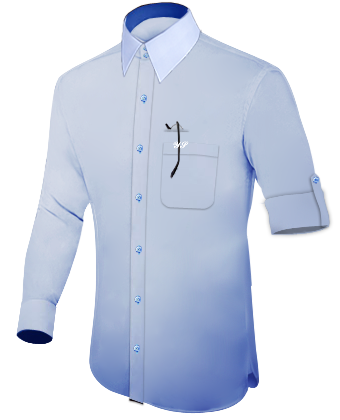 Camisas De Dise�o with French Collar 2 Button
