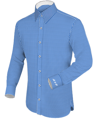 Camisas De Vestir Azul Celeste with French Collar 2 Button