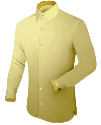 Camisa Blanca De Vestir with Italian Collar 1 Button