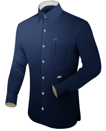Camisas Duff Azul with French Collar 2 Button