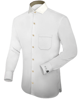 Venta Online Camisas Blancas with Italian Collar 1 Button