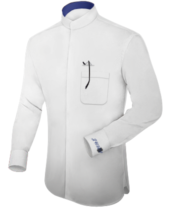 Camisas Cuello Mao Hombre with Band