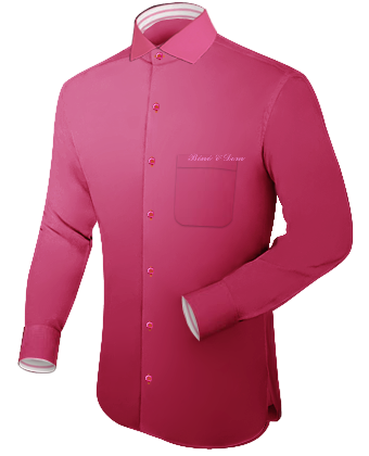 Camisa Morada Hombre with Italian Collar 1 Button