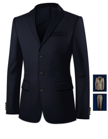 Suit with 3 Buttons, Single Breasted